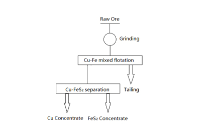 a flowchart about mixed-priority flotation of copper-sulfide ore.jpg